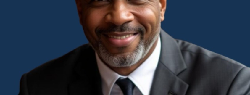 Man in business suit smiling confidently portrait